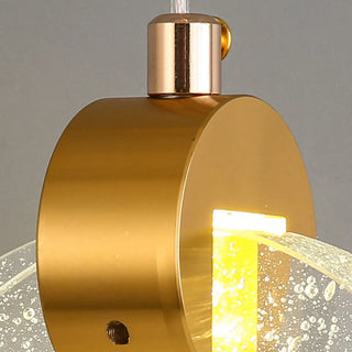 Hanging Crystal Gold Round Bedside LED Wall Sconce Zawala Image - 8