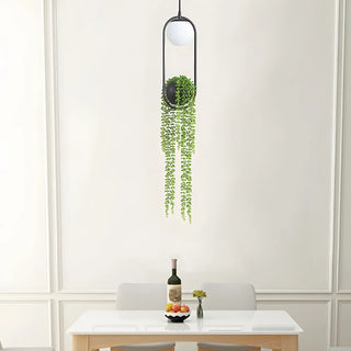 ZOWALA - Industrial Black Green Hanging Plant Dining Room Pendant Light Image - 1