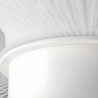 Elegant White Hollow Flower Flush Ceiling Fan Light Zawala Image - 18