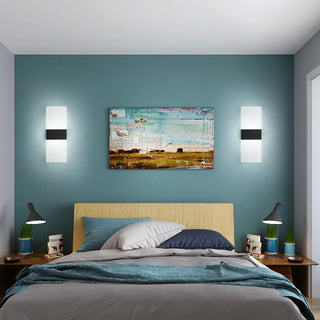 Modern Minimalist Black Rectangular LED Wall Sconce Zawala Image - 1