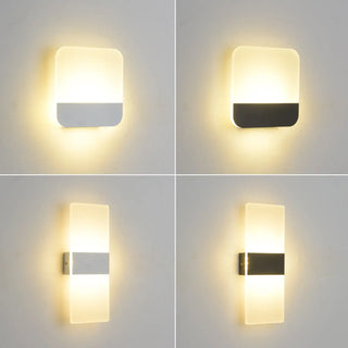 Modern Minimalist Black Rectangular LED Wall Sconce Zawala Image - 20