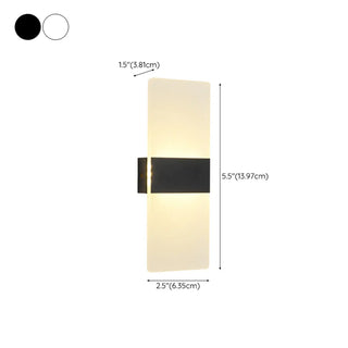 Modern Minimalist Black Rectangular LED Wall Sconce Zawala Image - 26