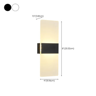 Modern Minimalist Black Rectangular LED Wall Sconce Zawala Image - 27