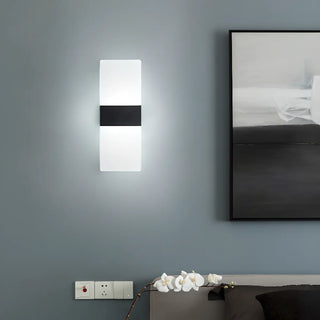 Modern Minimalist Black Rectangular LED Wall Sconce Zawala Image - 3