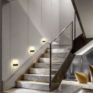 Modern Minimalist Black Rectangular LED Wall Sconce Zawala Image - 4