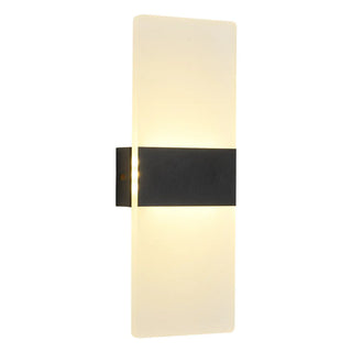 Modern Minimalist Black Rectangular LED Wall Sconce Zawala Image - 9