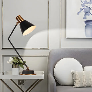 Modern Black and Gold Cone Table Lamp for Study Room Zawala Image - 1