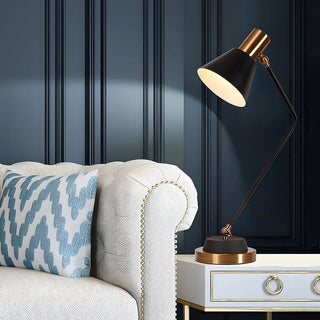 Modern Black and Gold Cone Table Lamp for Study Room Zawala Image - 2
