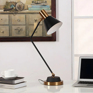 Modern Black and Gold Cone Table Lamp for Study Room Zawala Image - 5