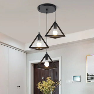 ZOWALA - Industrial Triangle Black Metal Dining Room Pendant Light Image - 1