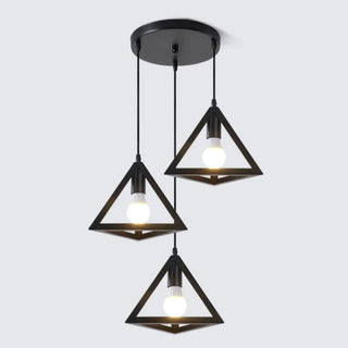 ZOWALA - Industrial Triangle Black Metal Dining Room Pendant Light Image - 13