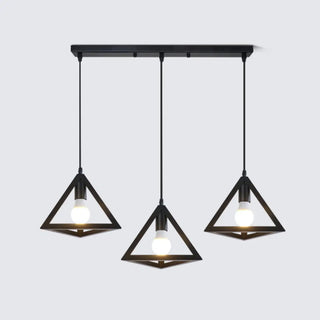 ZOWALA - Industrial Triangle Black Metal Dining Room Pendant Light Image - 14