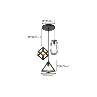 ZOWALA - Industrial Triangle Black Metal Dining Room Pendant Light Image - 16