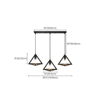 ZOWALA - Industrial Triangle Black Metal Dining Room Pendant Light Image - 17