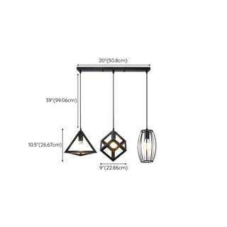 ZOWALA - Industrial Triangle Black Metal Dining Room Pendant Light Image - 18