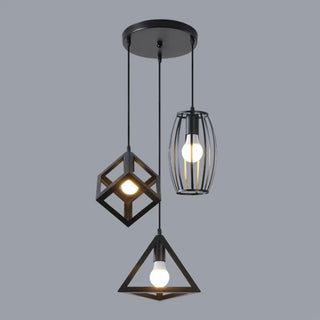 ZOWALA - Industrial Triangle Black Metal Dining Room Pendant Light Image - 6