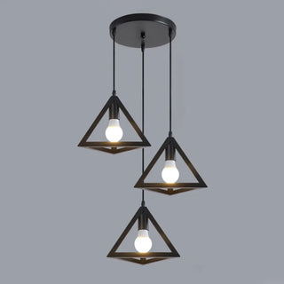 ZOWALA - Industrial Triangle Black Metal Dining Room Pendant Light Image - 7