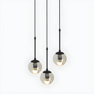 ZOWALA - Industrial Clear Glass Globe Black Pendant Light Image - 12