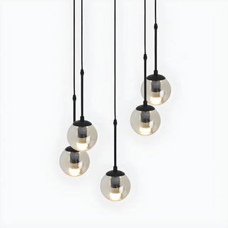 ZOWALA - Industrial Clear Glass Globe Black Pendant Light Image - 13
