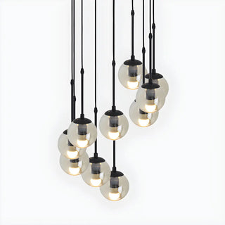 ZOWALA - Industrial Clear Glass Globe Black Pendant Light Image - 14