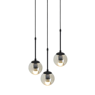 ZOWALA - Industrial Clear Glass Globe Black Pendant Light Image - 15