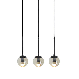 ZOWALA - Industrial Clear Glass Globe Black Pendant Light Image - 16
