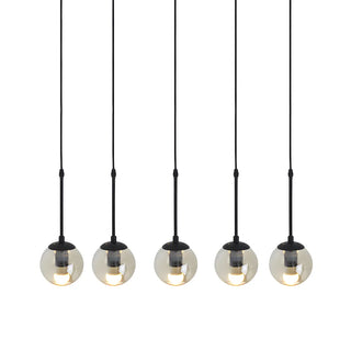 ZOWALA - Industrial Clear Glass Globe Black Pendant Light Image - 17