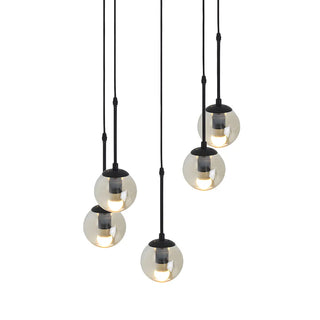 ZOWALA - Industrial Clear Glass Globe Black Pendant Light Image - 18