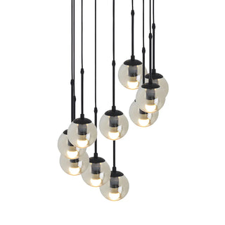 ZOWALA - Industrial Clear Glass Globe Black Pendant Light Image - 19