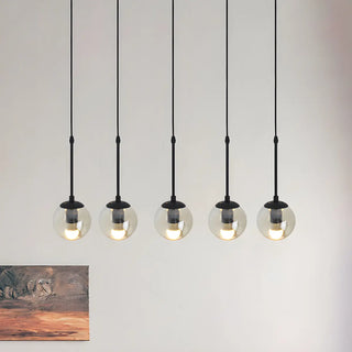 ZOWALA - Industrial Clear Glass Globe Black Pendant Light Image - 4