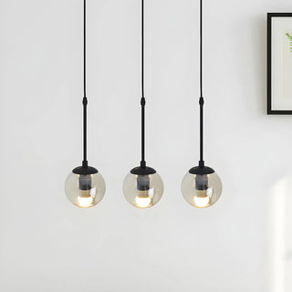 ZOWALA - Industrial Clear Glass Globe Black Pendant Light Image - 7