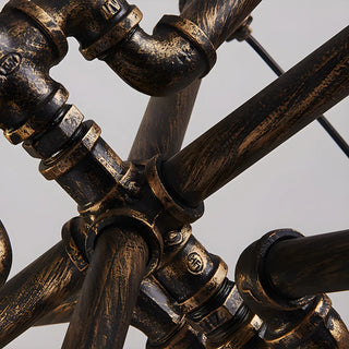ZOWALA - Industrial 8 Heads Pipe Rust Ceiling Light