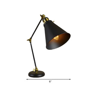 Simple Black Conical Shade Metal Adjustable Desk Lamp Zawala #size