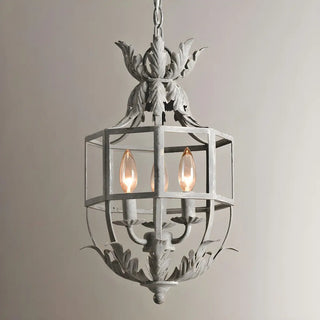 ZOWALA - Gray Iron Small Cage Chain Candle Foyer Chandelier Image - 2