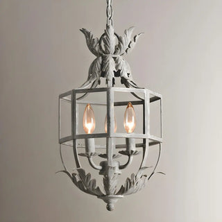 ZOWALA - Gray Iron Small Cage Chain Candle Foyer Chandelier Image - 3