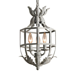 ZOWALA - Gray Iron Small Cage Chain Candle Foyer Chandelier Image - 7