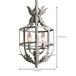 ZOWALA - Gray Iron Small Cage Chain Candle Foyer Chandelier #size