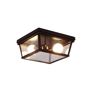 Aisle Industrial Black Square Metal Flush Mount Light Zawala Image - 10