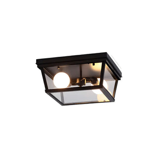 Aisle Industrial Black Square Metal Flush Mount Light Zawala Image - 11