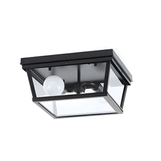 Aisle Industrial Black Square Metal Flush Mount Light Zawala Image - 12