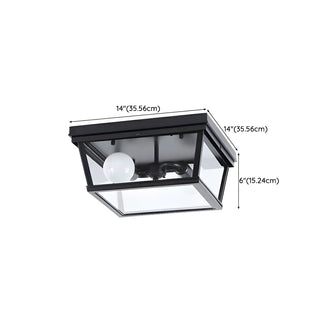 Aisle Industrial Black Square Metal Flush Mount Light Zawala #size