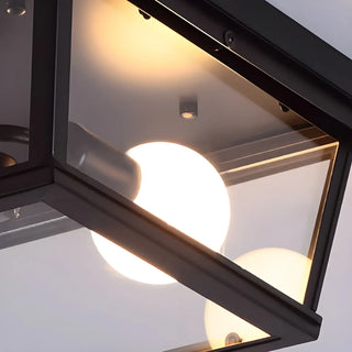Aisle Industrial Black Square Metal Flush Mount Light Zawala Image - 7