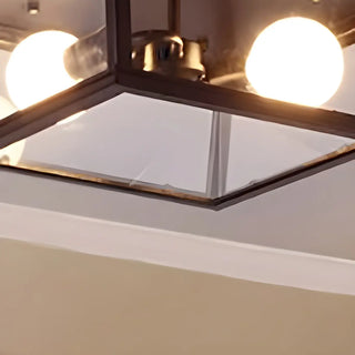 Aisle Industrial Black Square Metal Flush Mount Light Zawala Image - 9