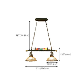 ZOWALA - Industrial Billiards-Themed Dome Island Pendant Light #size
