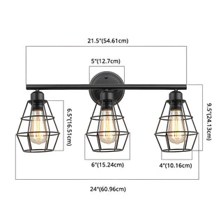 ZOWALA - Industrial Caged Metal Vanity Light Image - 6