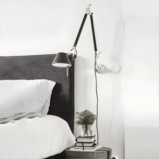 ZOWALA - Contemporary Swing Arm Aluminum Reading Silver Wall Sconce Image - 1