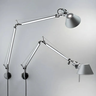 ZOWALA - Contemporary Swing Arm Aluminum Reading Silver Wall Sconce Image - 7