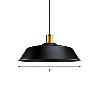 Industrial Black Metal Barn Living Room Pendant Light Zawala Image - 7
