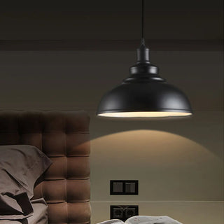 ZOWALA - Industrial Dining Room Metal White Dome Pendant Light Image - 1