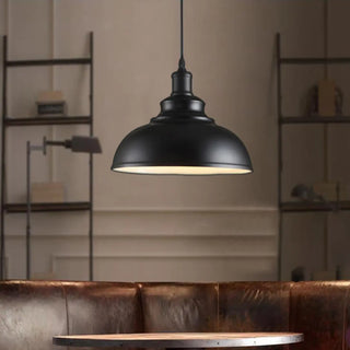 ZOWALA - Industrial Dining Room Metal White Dome Pendant Light Image - 2